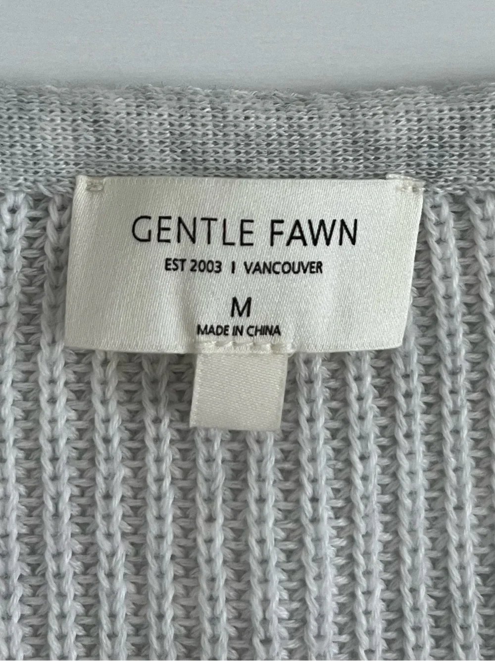 Gentle Fawn Light Gray V-Neck Puff Sleeve Knit- phoebe sweater
